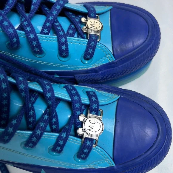 Miley Cyrus Blue Star Platform High Top Converse β’ Womenβs Size 5 πβοΈ - Picture 7 of 9